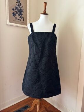 J. Crew Black Embossed Floral Dress